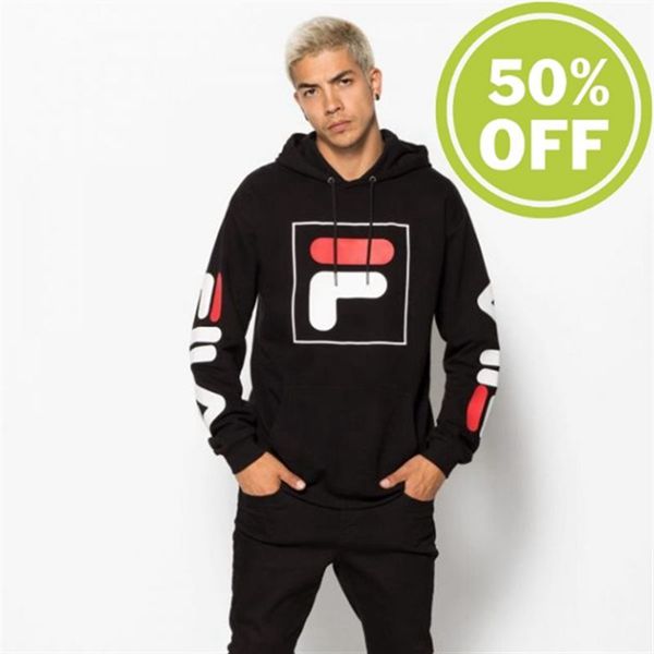 Fila Mikiny Panske Čierne - Total Hood 2.0 Hoodie S Drawstring Vypredaj - Slovakia 41596-YZDT